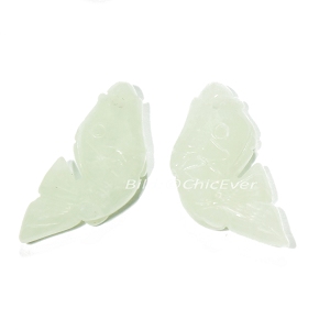 2x Jade Anhänger, Fisch, Schmuckteile, Schmuck DIY, 7944